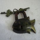 ANTIQUE Style FISH Type Padlock - Lock with Key (A)