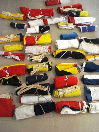 VINTAGE Naval Signal Flag SET -  SHIP'S 100% ORIGINAL - Set of Total 26 flag(26)