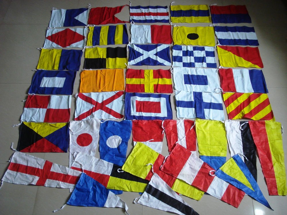 Nautical Sailboat Boating Signal Code FLAG 100 COTTON Set of Total 40 flags
