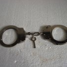 Police Handcuffs NICKEL PLATED Double Lock - REAL Hand Cuffs with KEY