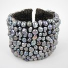 Mother Of Pearl Handmade Hemp Wire Cuff