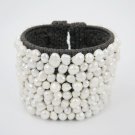 Mother Of Pearl Handmade Hemp Wire Cuff