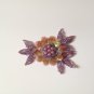 DIY Brooch purple Adorable Fancy Princess flower Beading badge Sequin Embellishments 4designcraft