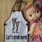 wine apron brithday gift wedding party dinner cheers let's drink more-4designcraft