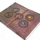 Customize A4 Semi Precious Stone Leather Diary/Journal/Notebook Sketchbook Gift