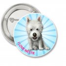 I LOVE WESTIE (West Highland White Terrier) 1.3" Pin / Badge