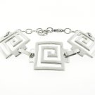 Lady's greek key stainless steel bracelet. adjustable length  6 1/2 - 8 inches