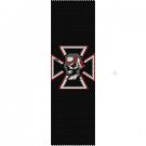 IRON SKULL AND CROSS - PEYOTE beading pattern for cuff bracelet 