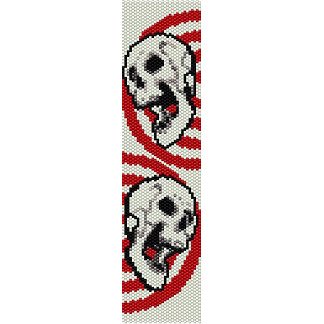 skulls in target loom beading pattern for cuff bracelet off the cuff designs