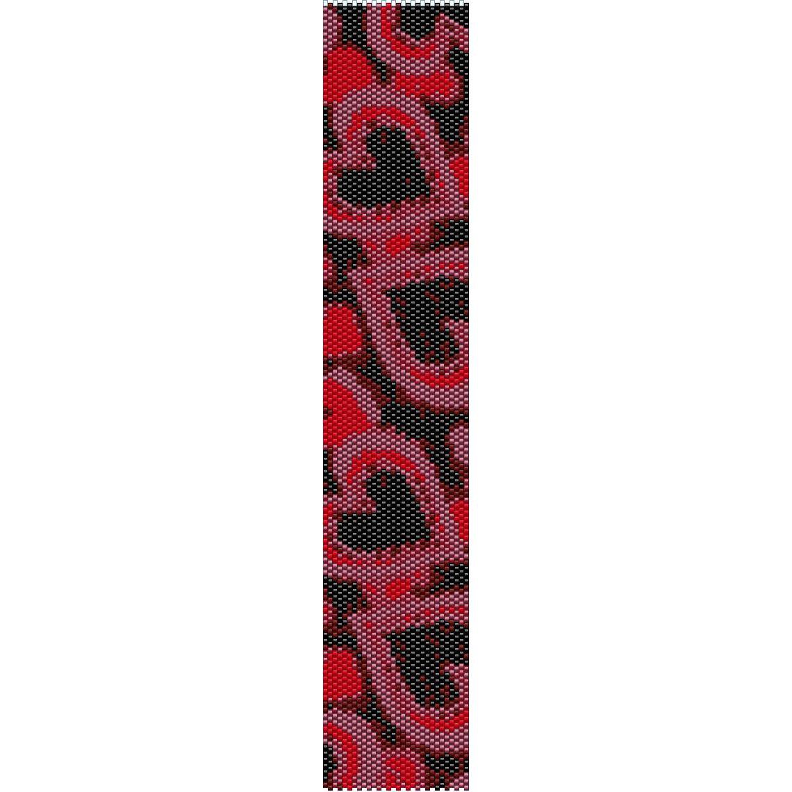 HEARTS LOOM beading pattern for cuff bracelet
