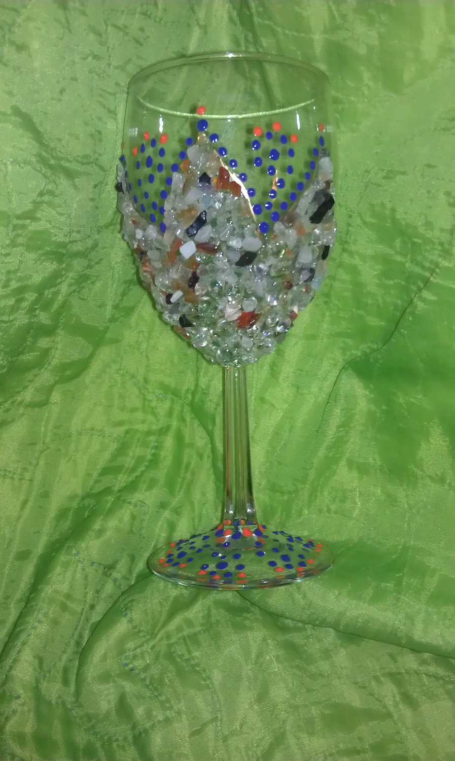Gemstones Wine glasses "The stone flower", decorated with chips of
