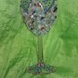 Gemstones Wine glasses "The stone flower", decorated with chips of natural stones.
