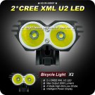 1 Set bike light Cree XML U2 LED 2000 Lumens Bicycle Light+Power Indicate Waterproof Battery Pack