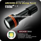 ARCHON D11V 860LM 3 Mode 100m Underwater 18650 Power Indicate Light Diving Flashlight Video Light