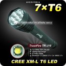1PC Trustfire TR-J18 5 Mode 8000 LM 7XCREE XM-L T6 LED 18650 or 26650 Battery High Power Torch