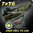 1 PC Trustfire x100 Flashlight 5 Mode 8000 Lumen 7 x CREE XM-L T6 LED Flashlight+Camo Bag