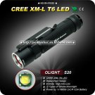 1PC Olight S20 Flashlight 6 Mode CREE XM-L T6 LED 18650 Battery Aluminum III IPX-8