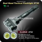 1PC KLARUS XT20 Tactical Flashlight Dual Head Powerful Cree XML U2 LED 1200LM