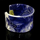 Fashion gift hand-painted blue and white leather bracelet adjustment free shipping -zp001
