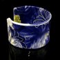 Fashion gift hand-painted blue and white leather bracelet adjustment free shipping -zp001
