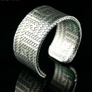 Hand-painted silver metallic texture pattern leather bracelet adjustable free shipping -zp007