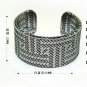 Hand-painted silver metallic texture pattern leather bracelet adjustable free shipping -zp007