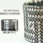 Hand-painted silver metallic texture pattern leather bracelet adjustable free shipping -zp007