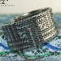 Hand-painted silver metallic texture pattern leather bracelet adjustable free shipping -zp007