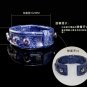 Hand-painted blue leather bracelet inlaid zircon rivets adjustable free shipping -zp012