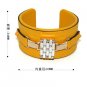 Fashion leather bracelet beautifully painted yellow mosaic crystal elastic adjustable free shipping