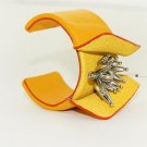 T Taiwan exquisite jewelry leather bracelet yellow painted black elastic adjustable free shipping