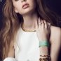Delicate painted green sequined leather bracelet elastic adjustable free shipping -zp030