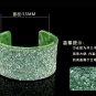 Delicate painted green sequined leather bracelet elastic adjustable free shipping -zp030