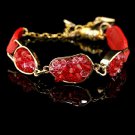 Star Fashion beautifully painted leather inlay natural crystal bracelet strap gift free shipping