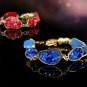 Star Fashion beautifully painted leather inlay natural crystal bracelet strap gift free shipping