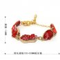 Star Fashion beautifully painted leather inlay natural crystal bracelet strap gift free shipping