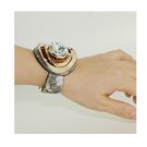 Fashion and beautiful decorative accessories metal rhinestone leather bracelet free shipping -zp056