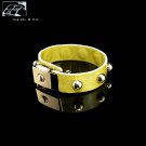 Original personality rivets decorative yellow leather strap free shipping -zp062