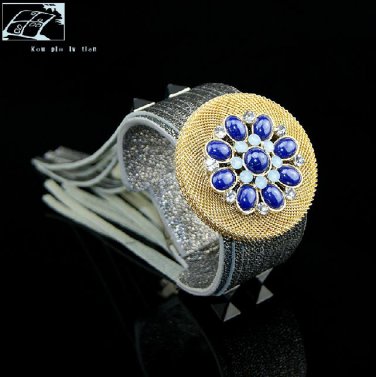 Original unique and stylish elegance upscale decorative leather bracelet free shipping -zp079