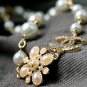 Fashion fine imitation pearl flower pendant necklace short paragraph sweater chain -sp003