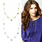 Rivet punk fashion exquisite crystal ball long necklace sweater chain -sp004