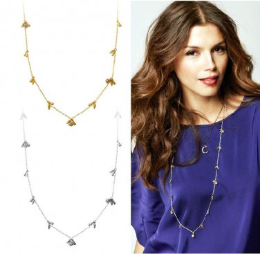Rivet punk fashion exquisite crystal ball long necklace sweater chain -sp004