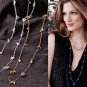 Rivet punk fashion exquisite crystal ball long necklace sweater chain -sp004