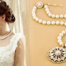 Holiday gifts fine imitation pearl pendant necklace short paragraph sweater chain -sp019