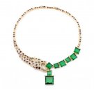 Holiday gift box beautifully green geometric leopard head pendant necklace sweater chain -sp022