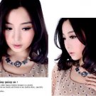 Holiday gifts fine double butterfly flower pendant necklace sweater chain -sp023