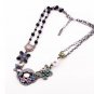 Holiday gifts fine double butterfly flower pendant necklace sweater chain -sp023