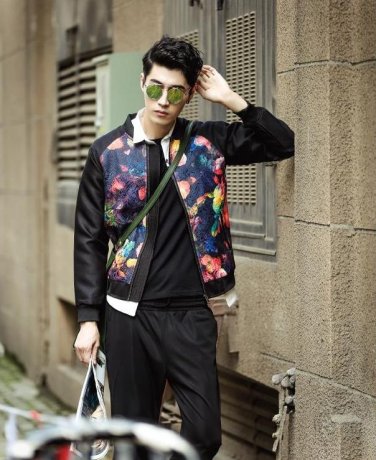 Cool holiday gift nightclub Slim casual fashion autumn jacket male students NY002