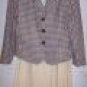 Womans LOT Houndstooth Blazer 8 Cream Pleat Skirt 10