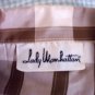 Vintage Lady Manhattan Plaid Brown Tafetta Blouse Shirt Top M